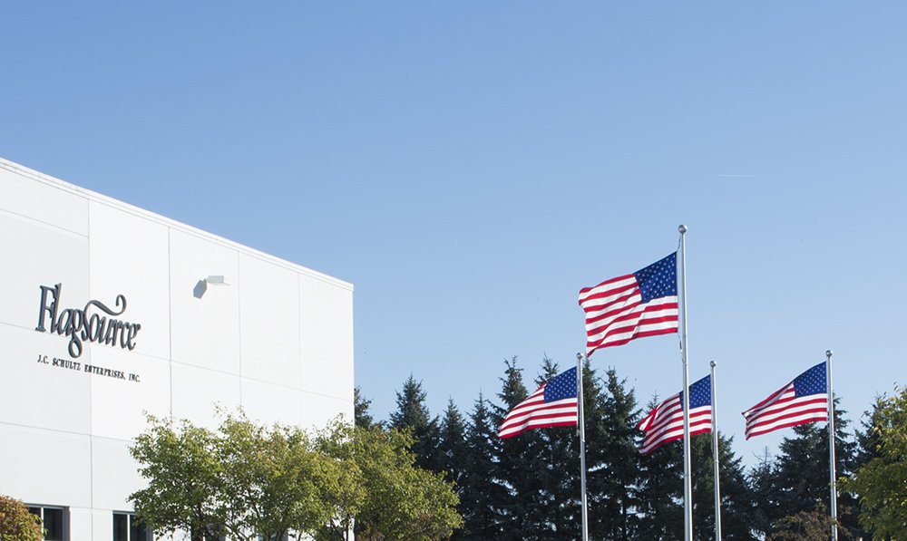 FlagSource brass grommets withstand weather for secure mounting.