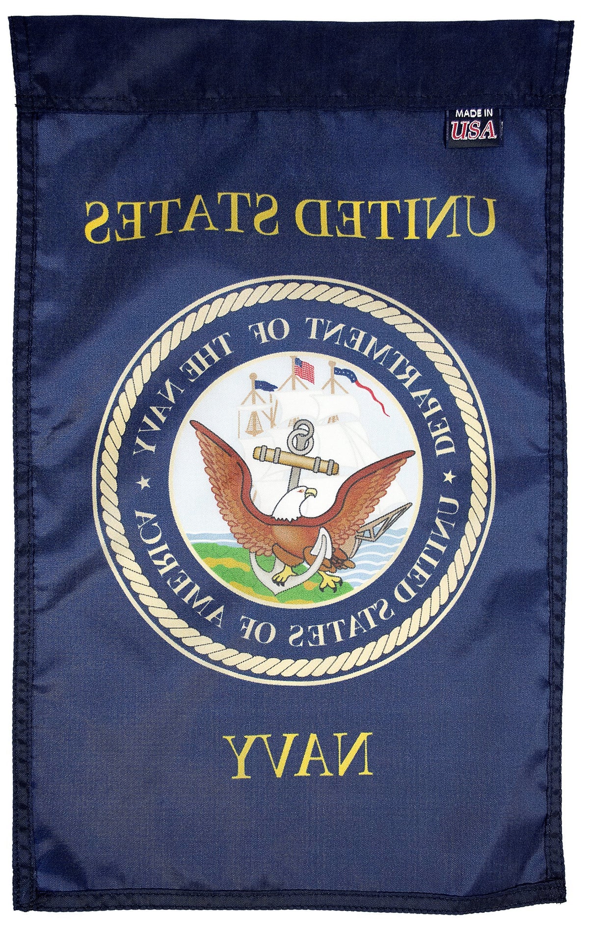 FlagSource U.S. Navy nylon flag 200-denier for durable outdoor wear.