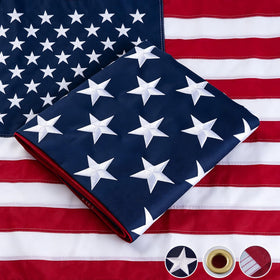 FLAGWIN 3x5 American Flag with embroidered stars for durable outdoor display.