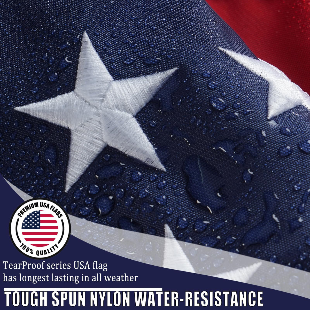 FLAGWIN 240D nylon fabric delivers heavy-duty outdoor performance and flutter.