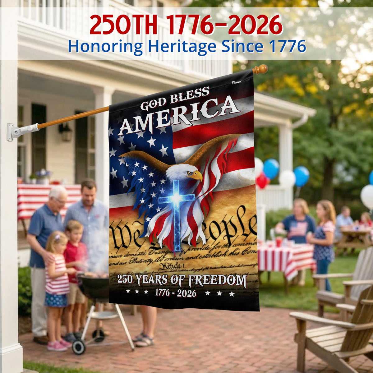 Ideal 4th of July patriotic decor with FLAGWIX flag