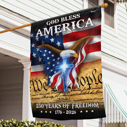 FLAGWIX American 250 Years eagle flag front view for outdoor yard display