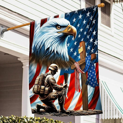 Flagwix American flag with patriotic eagle design for outdoor display.