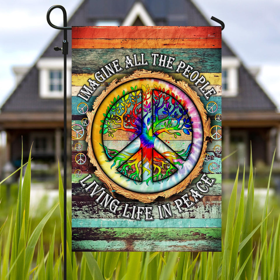 FLAGWIX American Flag Peace Sign garden flag for vivid outdoor patriotic display.