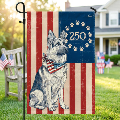 FLAGWIX American German Shepherd flag, double-sided outdoor display for garden pride