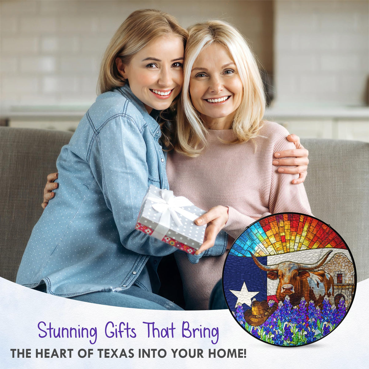 FLAGWIX bluebonnet Texas window suncatcher adds color and charm