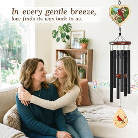 FlagWix Cardinal-design Wind Chime, vivid red accent to brighten a garden memorial and honor a loved one.