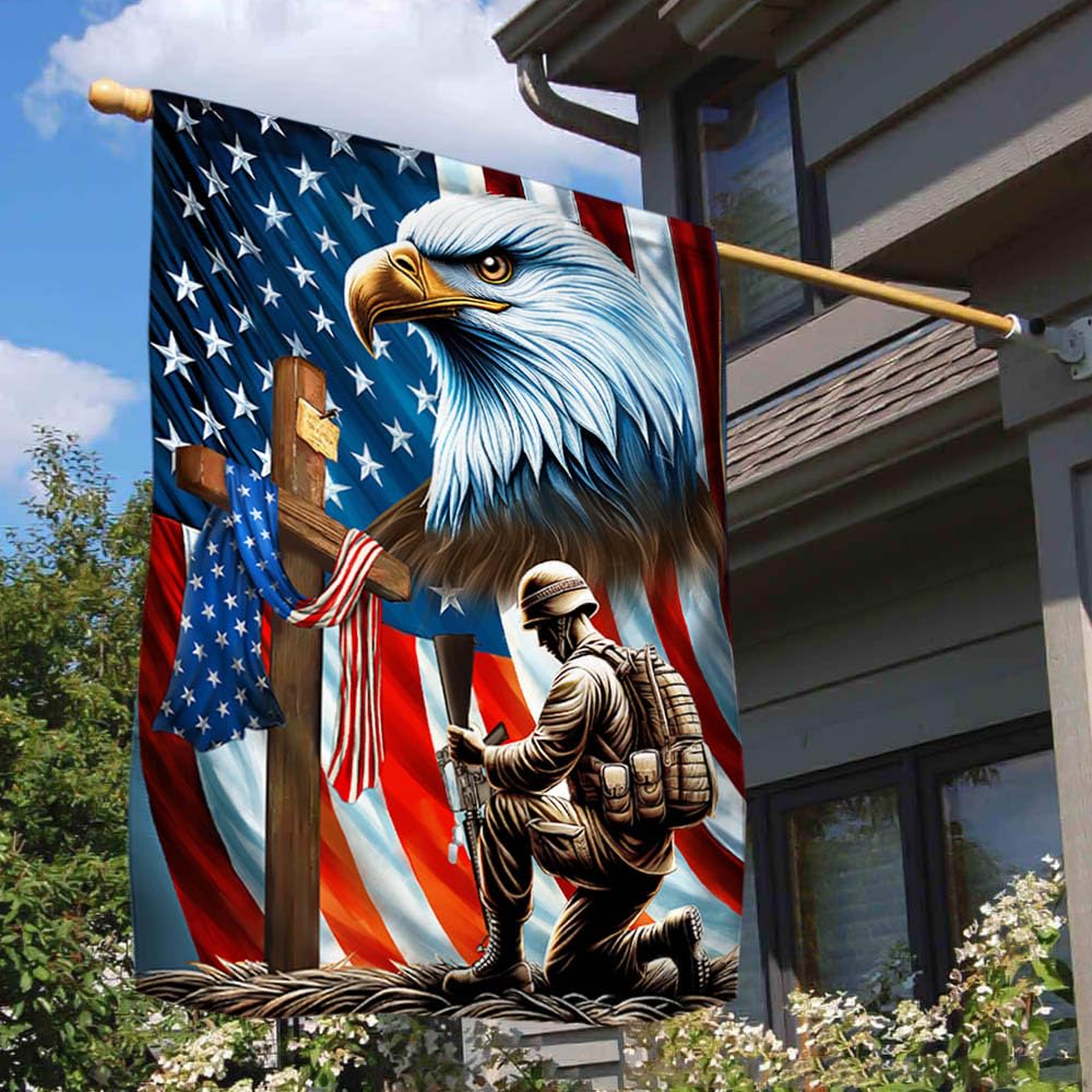 Flagwix Christ cross memorial design enhances patriotic decor.