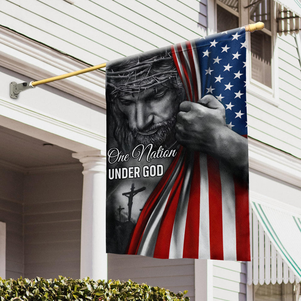 Flagwix Christian Patriot flag in front-view for home display.