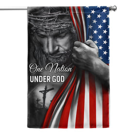 Flagwix double-sided patriot flag 30x40 visible from both sides.