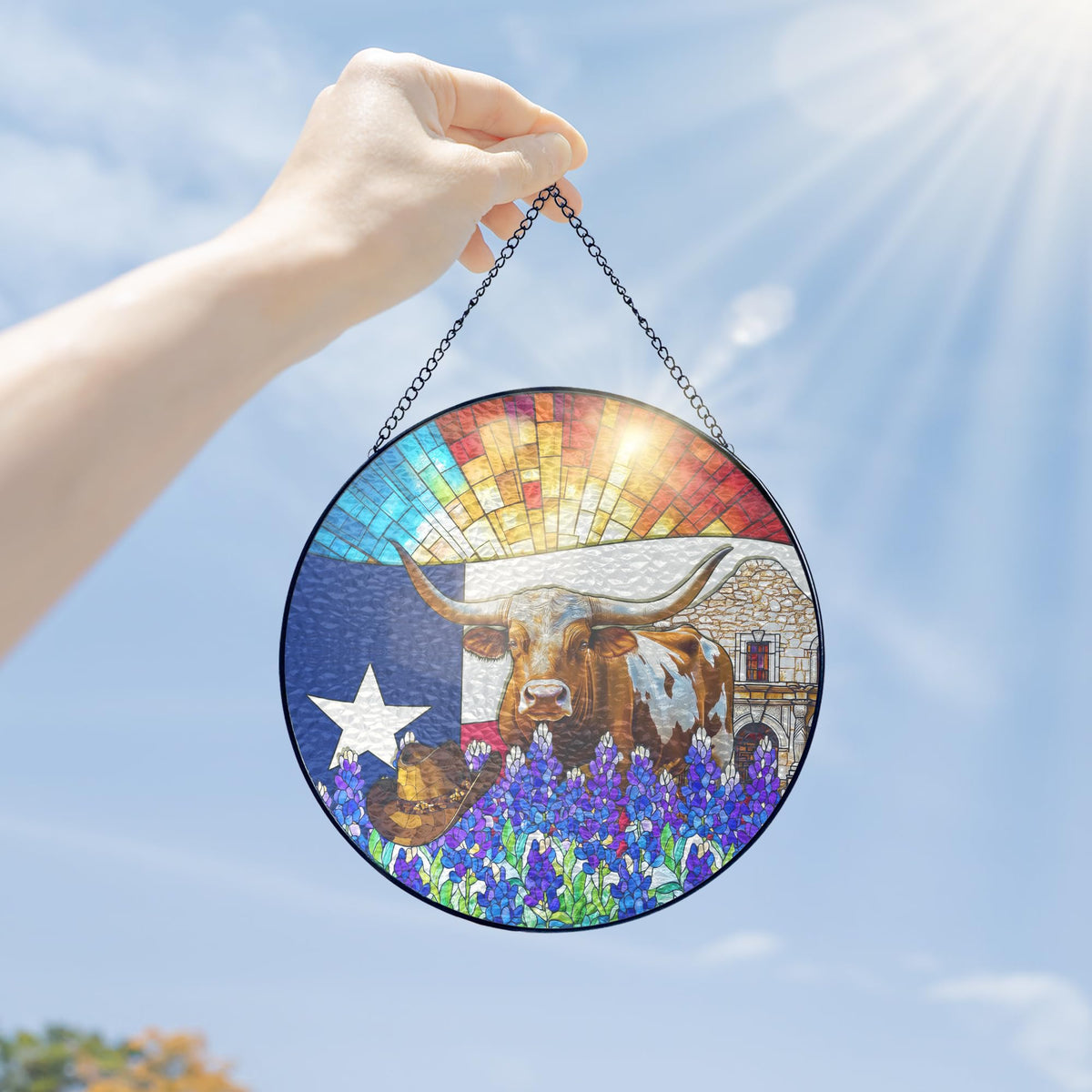 FLAGWIX front porch Texas gift sun catcher for welcoming spaces