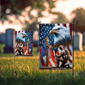 Flagwix garden flag stand compatible flag display option.