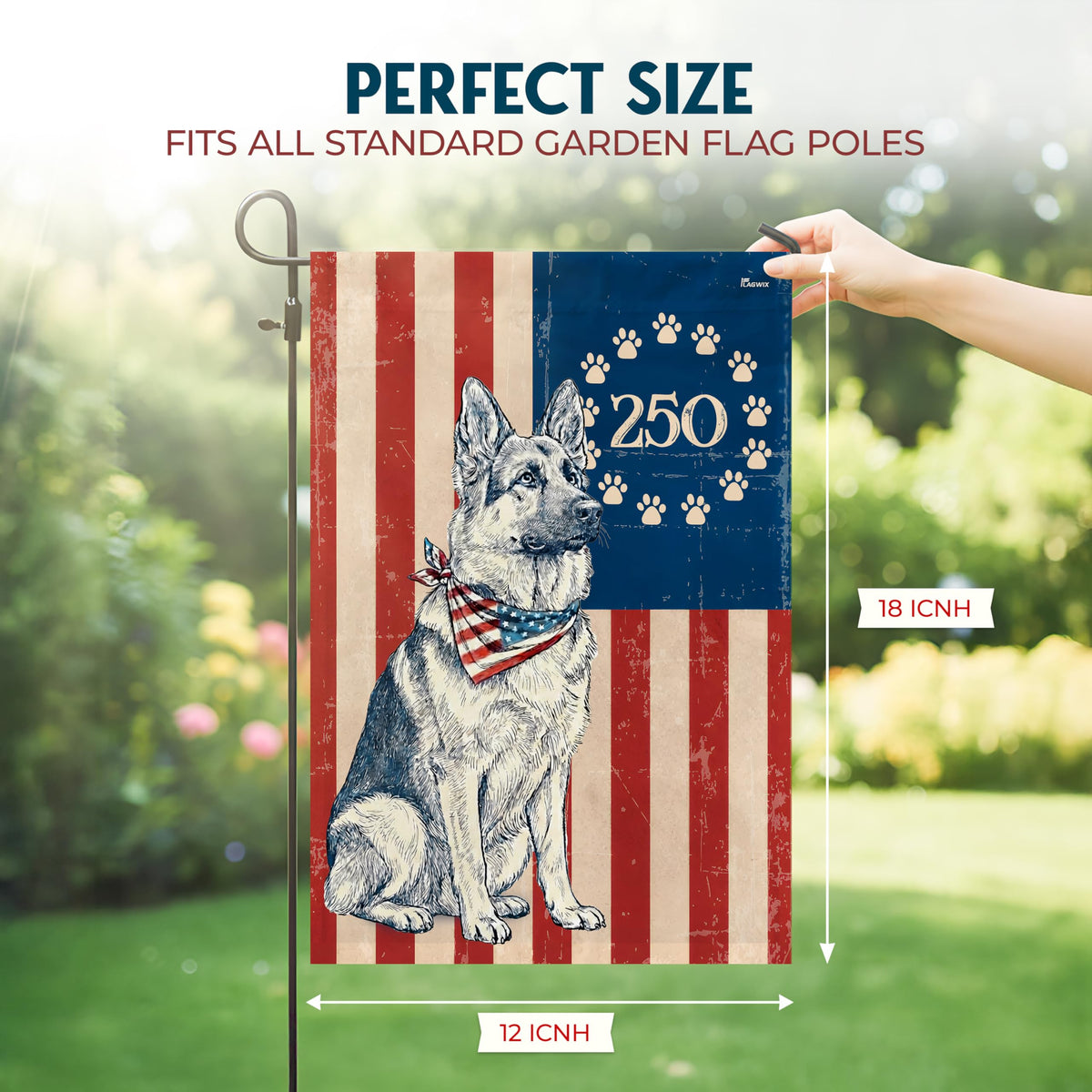 FLAGWIX heavy-duty polyester flag UV-resistant for sunny days