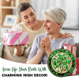 FLAGWIX St Patrick's Day decor shines indoors or outdoors in sunlight.