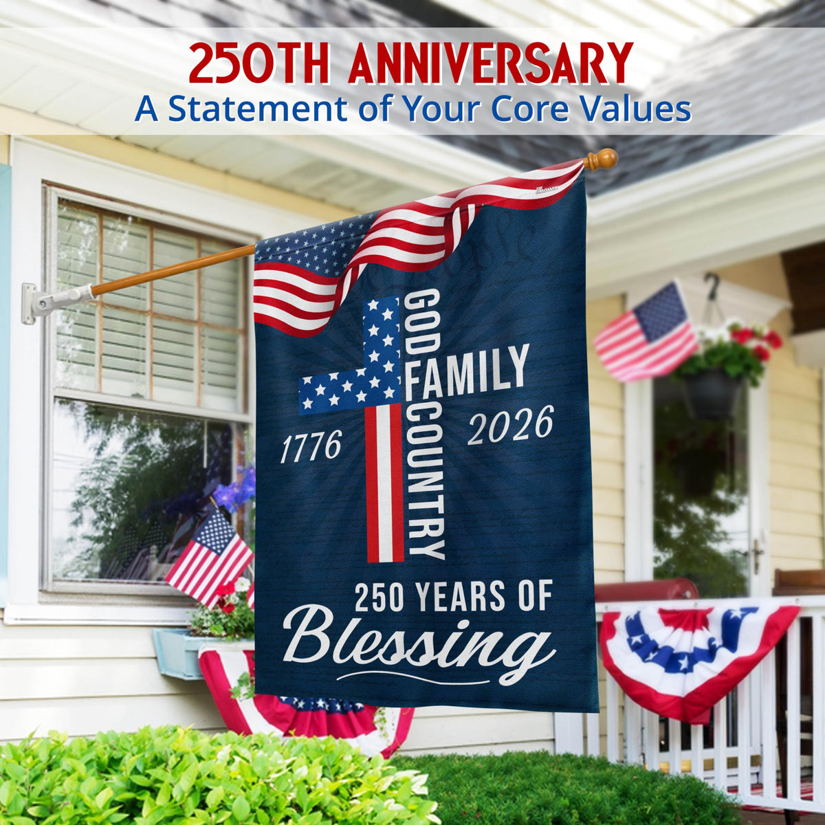 FLAGWIX Memorial and Labor Day flag enhances seasonal outdoor displays