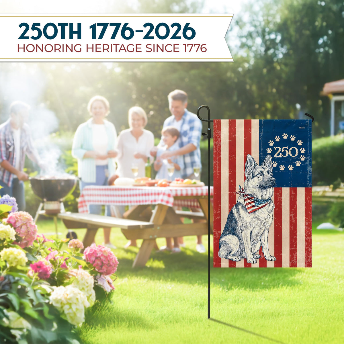 FLAGWIX patriotic outdoor flag with fade-resistant polyester for lasting yard decor