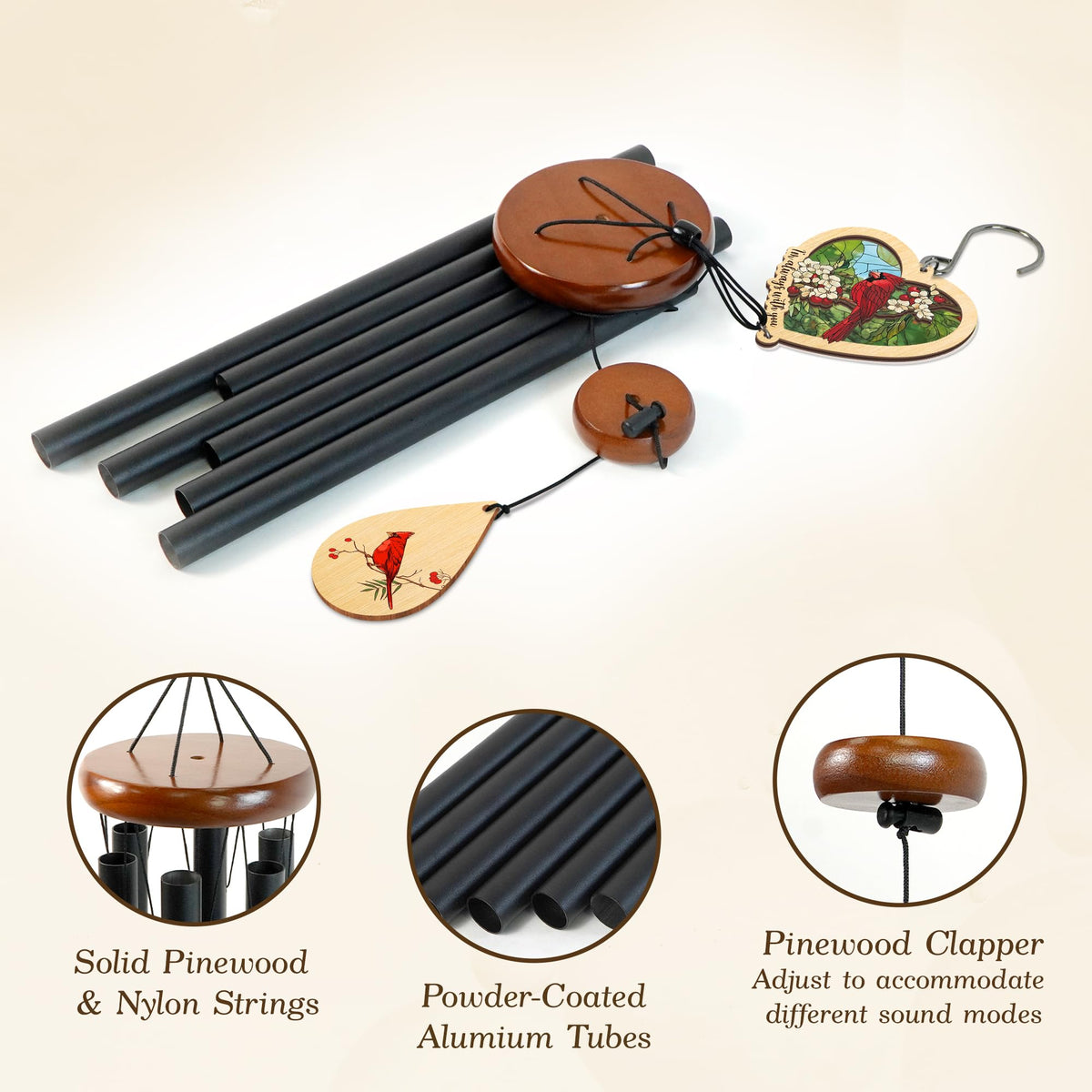 FlagWix Premium Pinewood Clapper helps deliver crisp, soothing tones with every breeze.