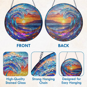 FLAGWIX real stained glass suncatcher showcases texture and vibrant hues.