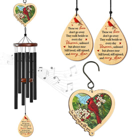 FlagWix Sympathy Wind Chimes outdoor 32in Cardinal, a heartfelt memorial sound for remembrance and comfort.