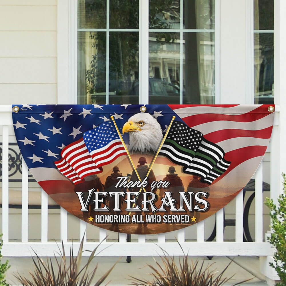 Flagwix Thank You Veterans flag front view for outdoor patriotic display.