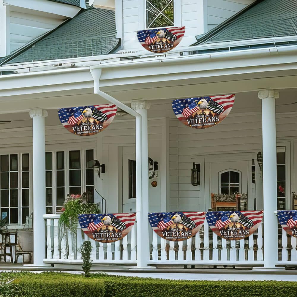 Flagwix Thank You Veterans flag wall hanging for home or office decor.