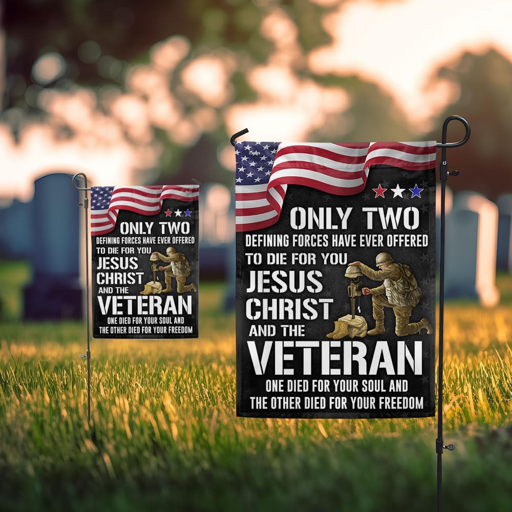 FLAGWIX Veteran-themed flag suitable for flagpole display and wall hanging.
