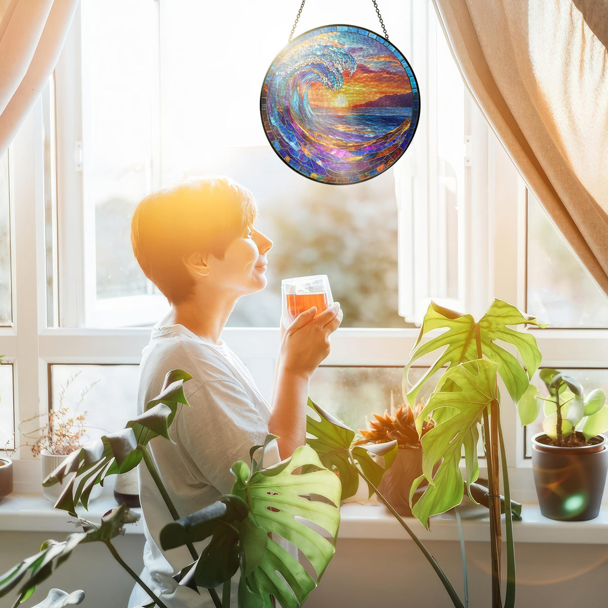 FLAGWIX window decor is suited for beach rooms, kitchens, patios, and gardens.