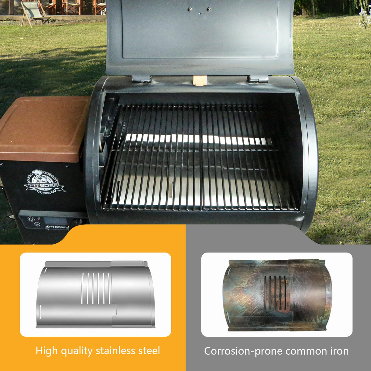 FlameDuty durable steel construction withstands frequent grilling sessions.