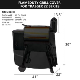 FlameDuty Traeger Pro 575 cover protects against weather while preserving grill performance.