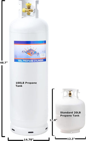 Flame King 100LB tank exterior coating demonstrating rust resistance and long-lasting durability.