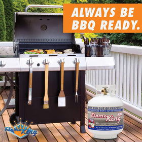 Flame King 20lb tank design supports long outdoor cooking sessions