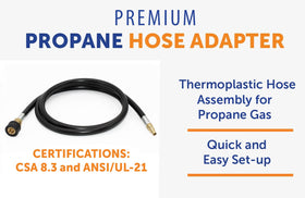 Flame King brass quick-disconnect fittings for reliable propane connections.