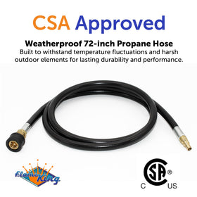 Flame King CSA/CGA 8.3 certified hose for propane safety.