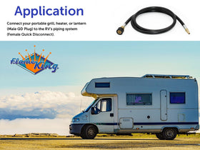Flame King durable plastic hose designed for outdoor environments.