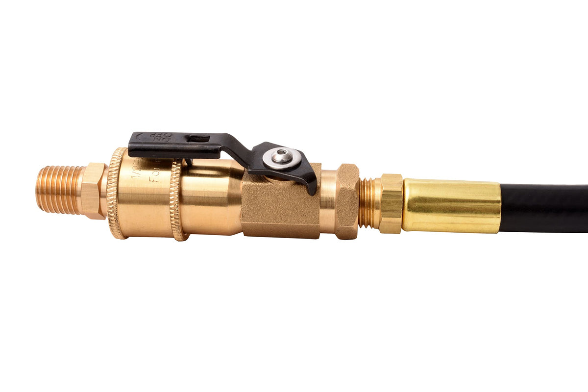 Flame King easy-install-handle highlights user-friendly design for quick, secure connections.