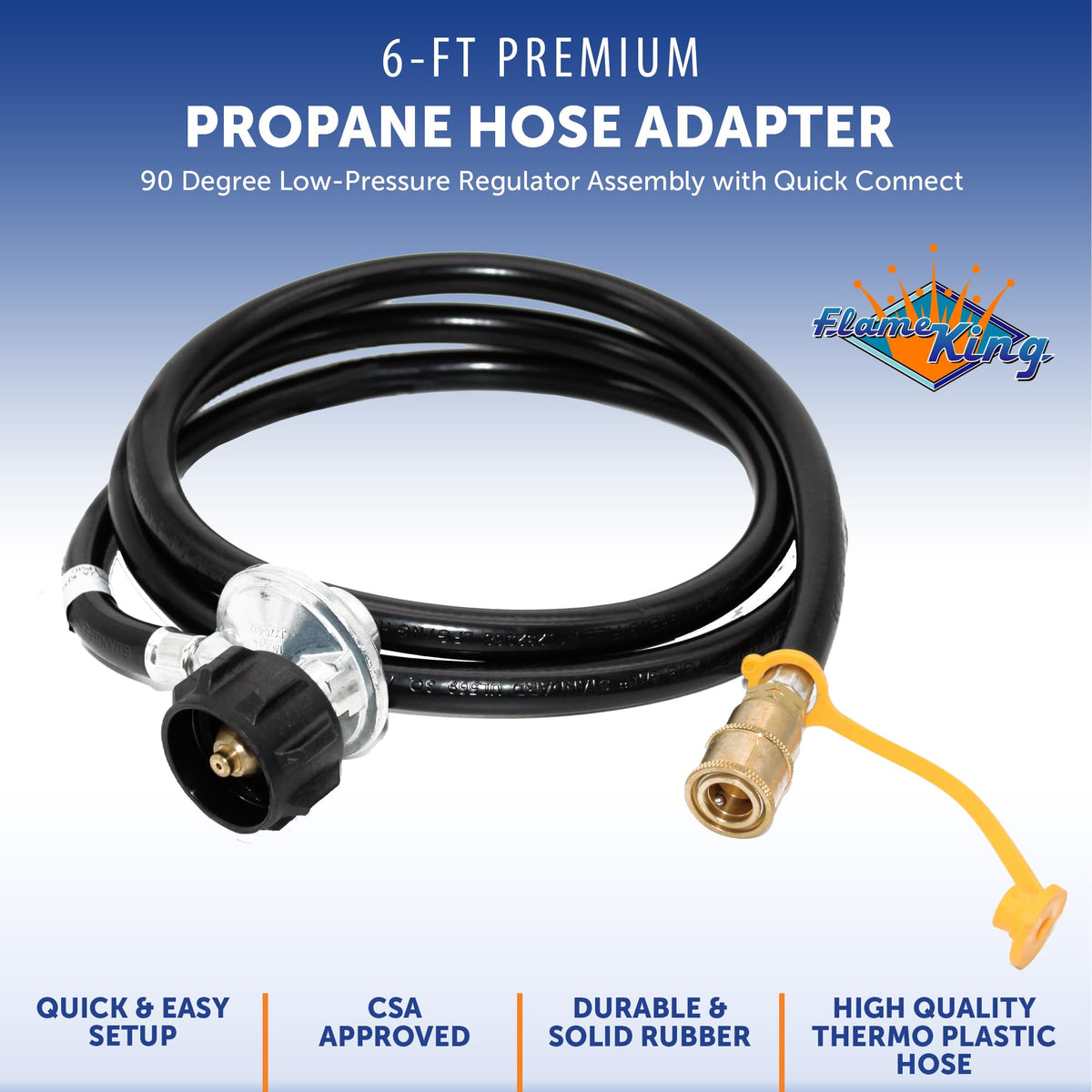 Flame King LPRH6 quick connect for easy LP appliance hookup