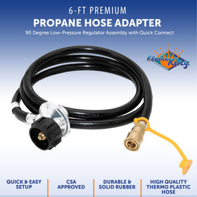 Flame King LPRH6 quick connect for easy LP appliance hookup
