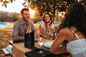 Flame King portable outdoor fire pit offering warmth anywhere
