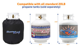 Flame King propane tank cover side view with drawstring for secure fit