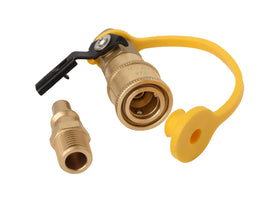 Flame King shutoff valve detail enables safe, controlled propane flow during hookups.