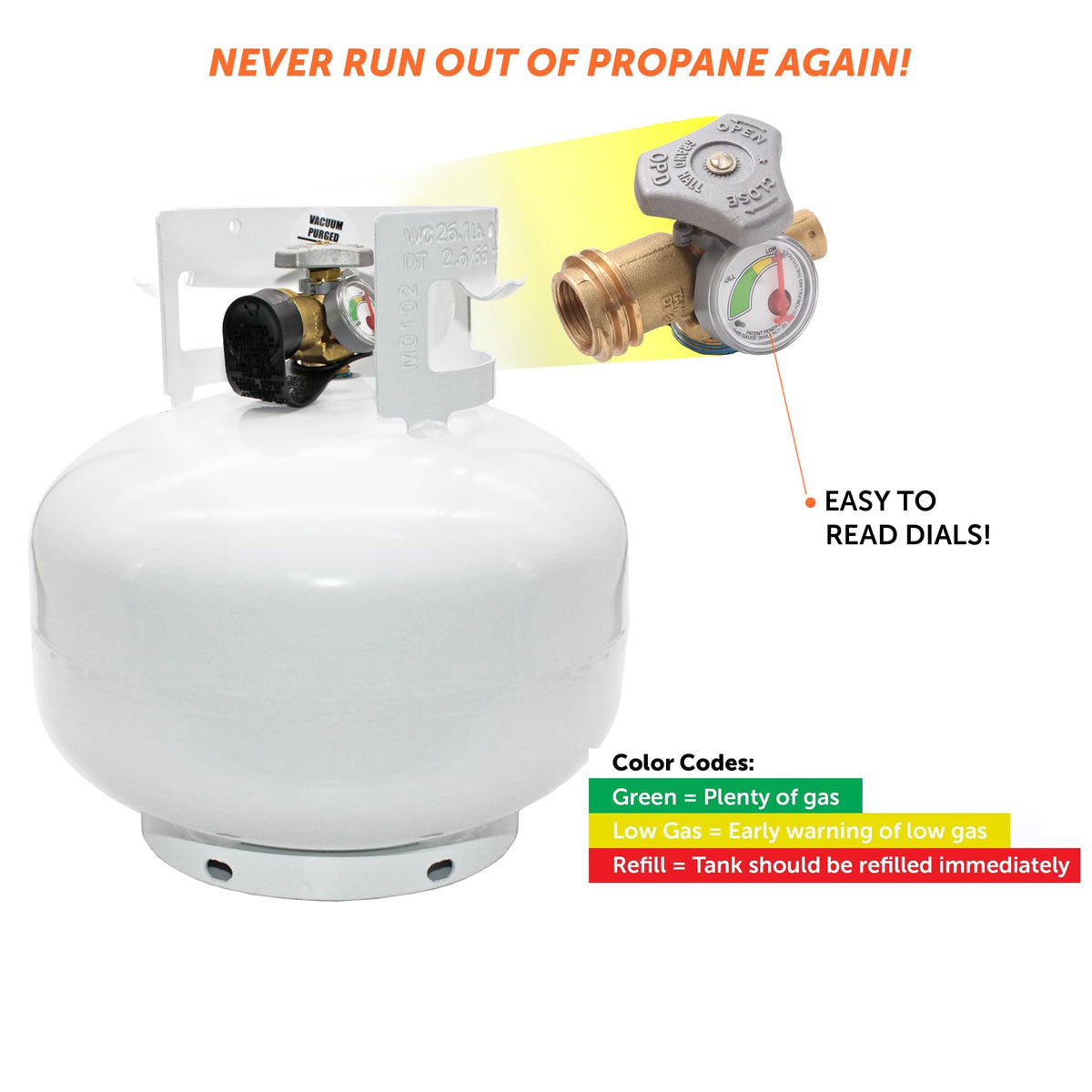 Flame King squatty tank steel construction with rust-resistant coating