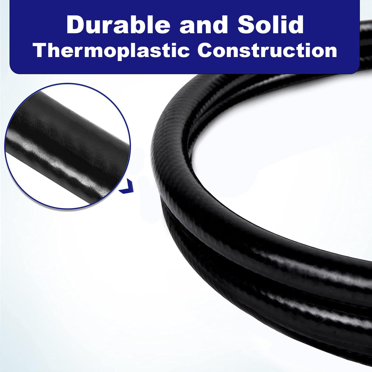 Flame King weather-resistant hose suitable for camping and cooking outdoors.