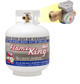 Flame King YSN230b gauge view shows propane level for meal planning