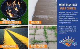 Flame King YSNPQ820S lawn weed scene showing efficient weed control