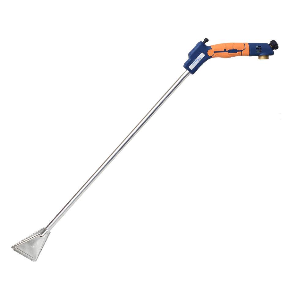 Flame King YSNPQ820S torch in use clearing lawn weeds