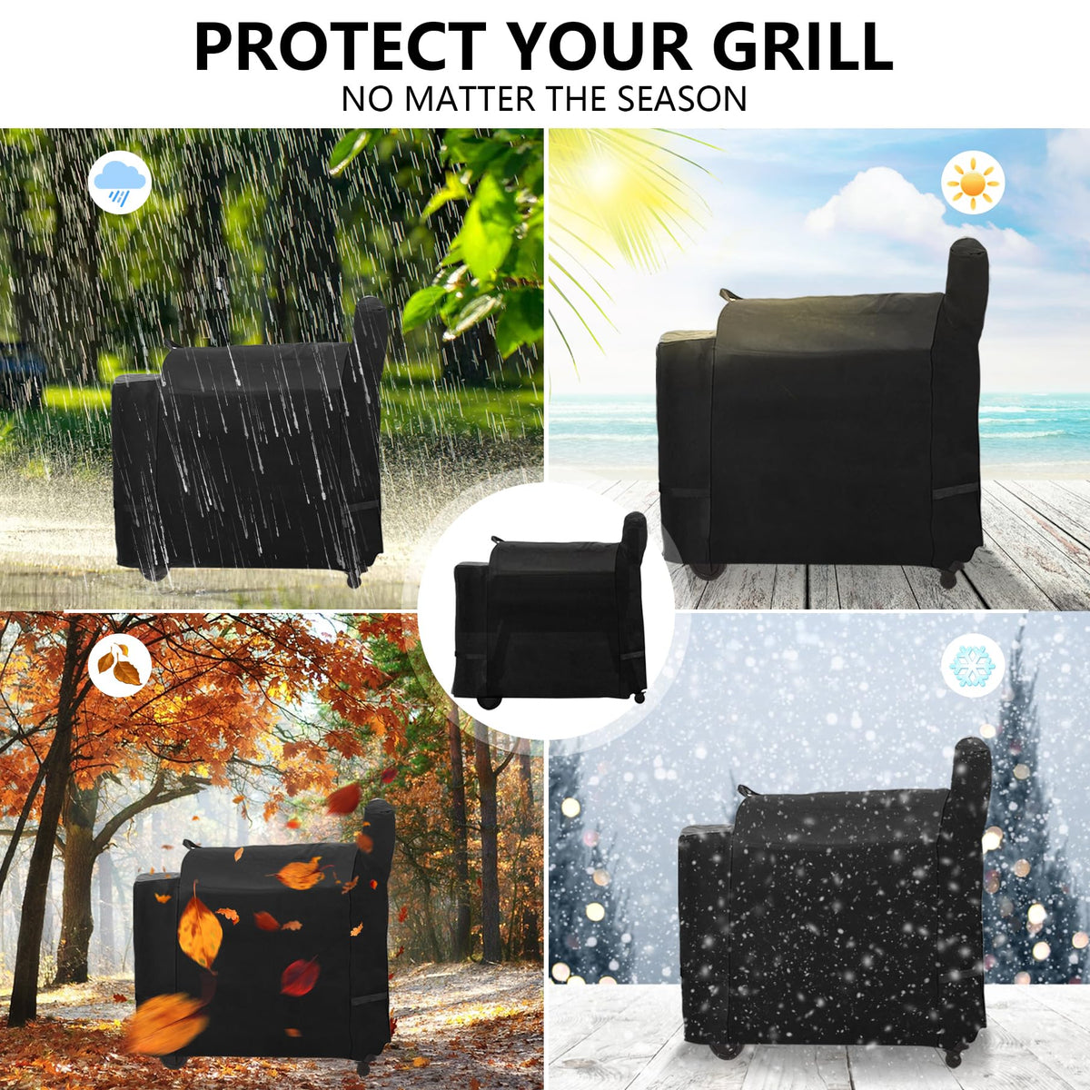 FlameDuty all-weather design fits Traeger 34 series and BAC380