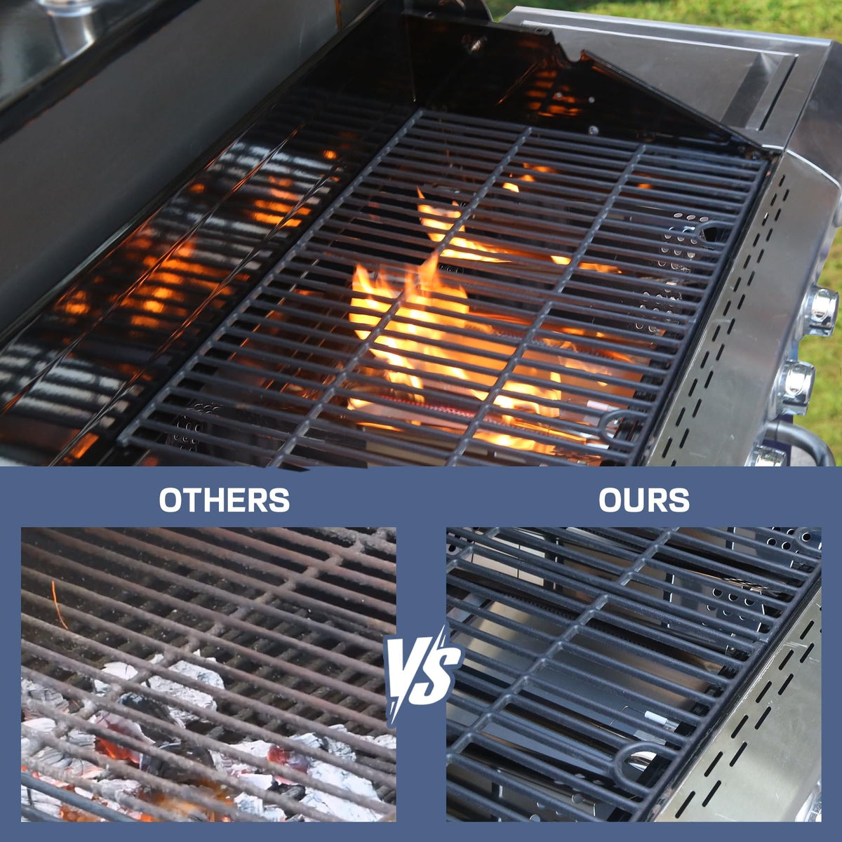 FlameDuty easy-clean components help maintain an attractive outdoor grill