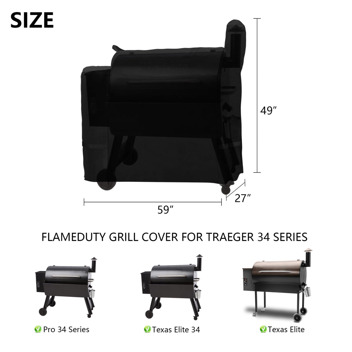 FlameDuty windproof straps securing grill cover against wind