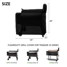 FlameDuty windproof straps securing grill cover against wind