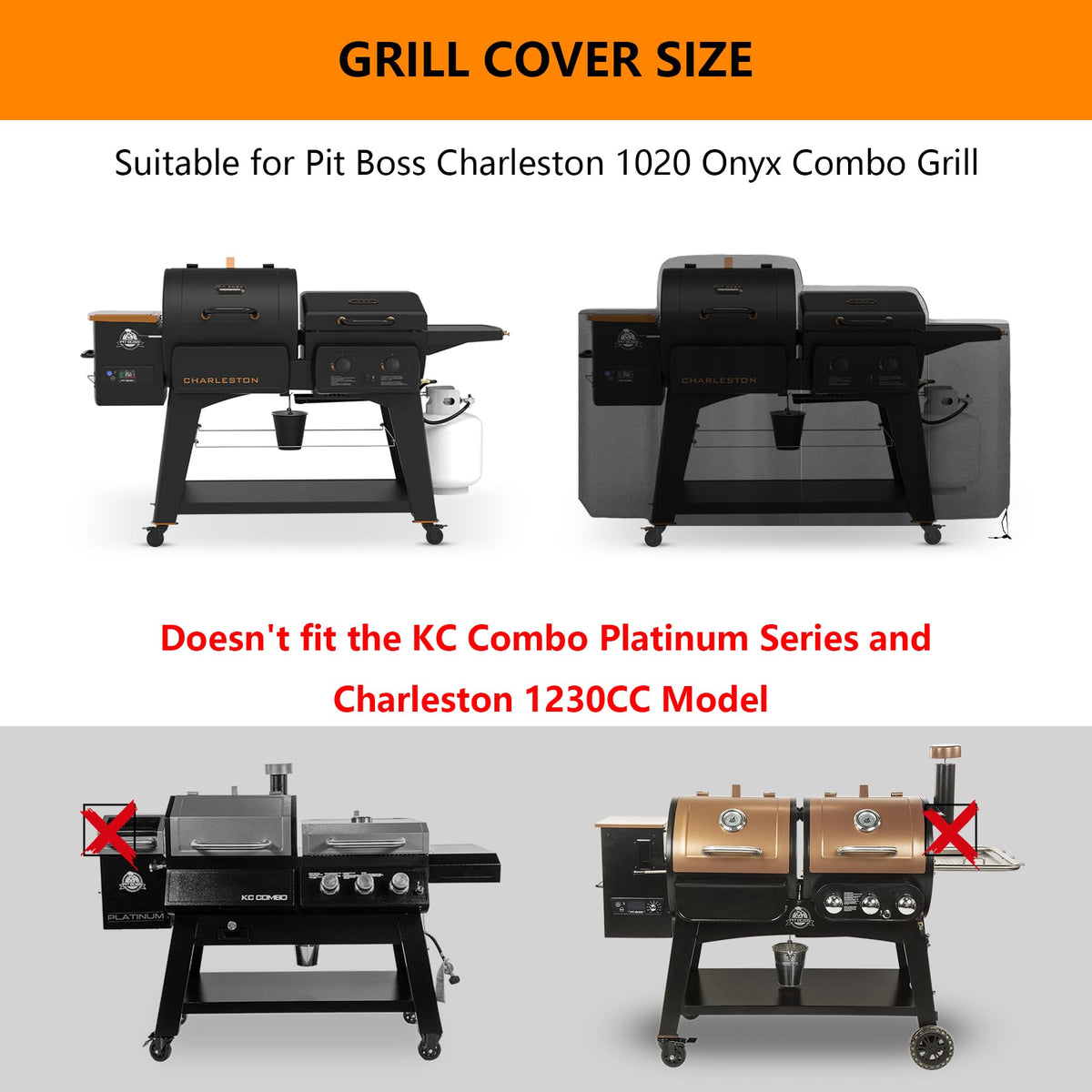 FlameDuty Pit Boss PB1020NX cover back view seals out wind and moisture.